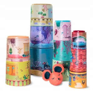 Miniland Educational  Kubeczkowa piramidka Magiczny zamek 11 szt