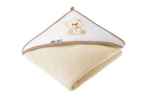 Akuku A1252 Okrycie Kąpielowe Miś Ecru 100 X 100 Bawełna