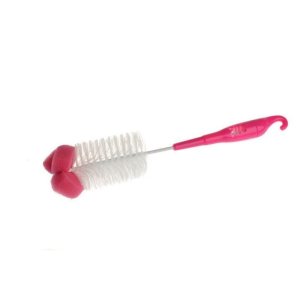 Akuku A0575 Szczotka Do Butelek I Smoczków Z Gąbką Różowa