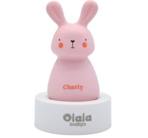 Olala Boutique Lampka nocna LED - Króliczek Charly - rożowy