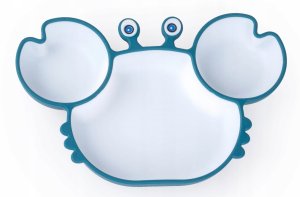 Giligums Giligums Talerz Krab Premium Turkusowo-Biały