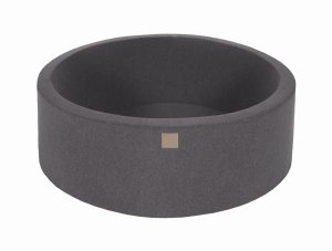 MeowBaby Okrągły Suchy Basen dla Dziecka, 90x30cm, Bawełniany, Ciemnoszary, bez piłek