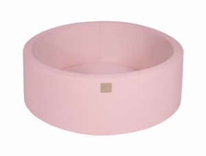 MeowBaby Okrągły Suchy Basen dla Dziecka, 90x30cm, Bawełniany, Jasnoróżowy, bez piłek