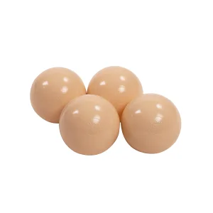 MeowBaby Plastikowe Piłeczki do Suchego Basenu 7cm, 50 szt, Beżowe