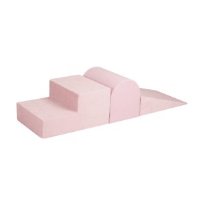 MeowBaby Piankowy Zestaw do Zabawy, Plac Zabaw dla Dziecka, 3 elementy, Welurowy, Jasnoróżowy