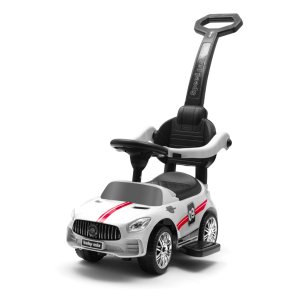 Dziecięcy jeździk z dźwiękiem i rączką Baby Mix RACER biały