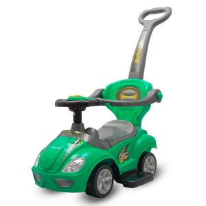 Dziecięcy jeździk z rączką 3w1 Baby Mix Mega Car zielony