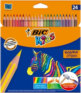 Kredki Ołówkowe 24 Kolory Evolution Strip Bic
