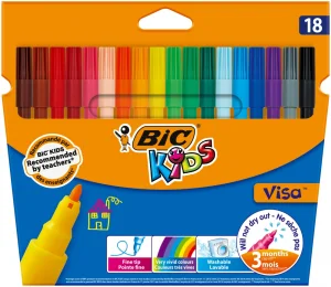 Pisaki 18 Kolorów Kid Visa Bic