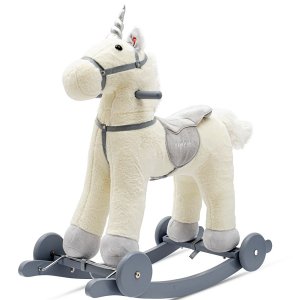 Zabawka na biegunach z melodią i kółkami Unicorn Baby Mix biały