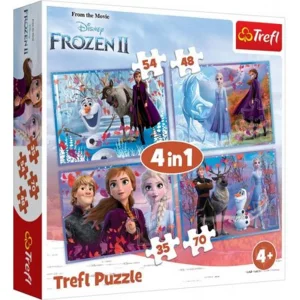Puzzle 4W1 Frozen 2 Podróż W Nieznane Trefl
