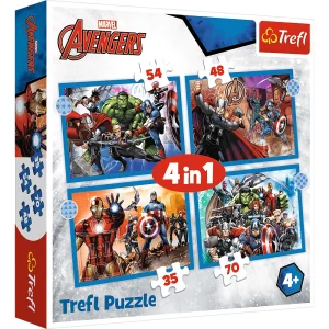 Puzzle 4W1 Odważni Avengersi Pud Trefl