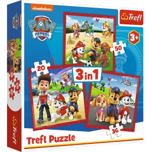 Puzzle 3W1 Wesołe Pieski Trefl