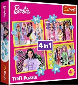 Puzzle 4W1 Wesoły Świat Barbie Trefl