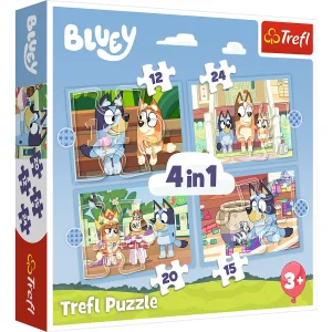 Puzzle 4W1 Bluey I Jego Świat Trefl