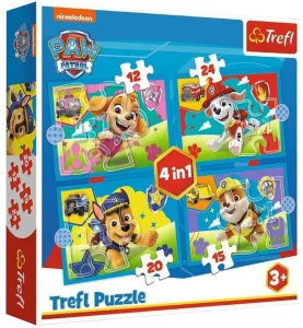 Puzzle 4W1 Biegnące Pieski Trefl