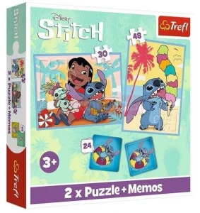 Puzzle 2W1 Memos Wesoły Dzień Lilo&Stitch Trefl
