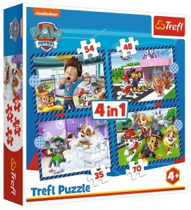 Puzzle 4W1 Paw Patrol Psie Sprawy Trefl