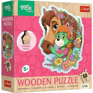 Puzzle Drewniane 50 Elementów Wesoła Rodzina Trefl
