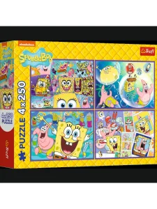 Puzzle 4X250El Trefl Szalony Swiat Sponge