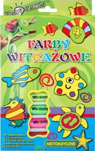 Farby Witrażowe 7 Kolorów 10.5 Ml Z Akcesoriami Flamingo