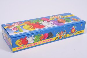 Farby Plakatowe 12 Kolorów 20 Ml Flamingo