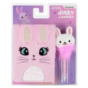 Pamiętnik Pluszowy 12X18 Cm Z Długopisem Rabbit Starpak