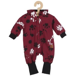 Bawełniany Kombinezon Dla Niemowląt Z Kapturem A Uszkami New Baby Łapka Ciemno Różowy 80 (9-12M)