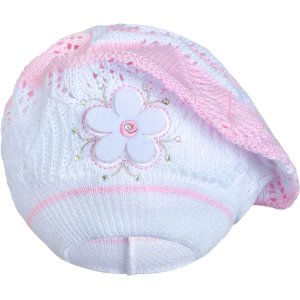Czapka-Beret Z Dzianiny New Baby Jasnoróżowa 104 (3-4L)