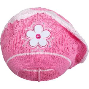 Czapka-Beret Z Dzianiny New Baby Ciemno Różowa 104 (3-4L)