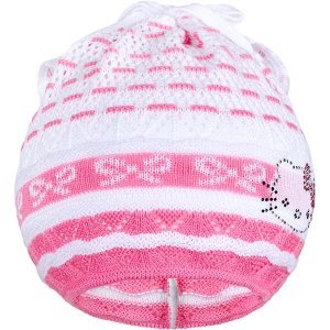 Czapka Z Dzianiny New Baby Kotek Różowa 104 (3-4L)