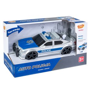 Auto Policja Srebrna Światło Dźwięk Smily Play8