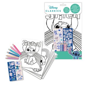 Zestaw Do Kolorowania Z Naklejkami I Kredkami | Lilo & Stitch