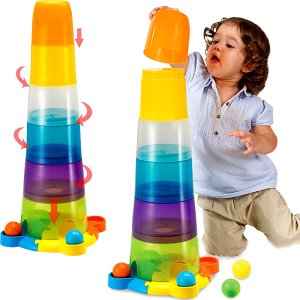 Duża Wieża z piłeczkami - Piramidka Sensoryczna Sorter 65 cm