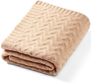 KOCYK NIEMOWLĘCY 75 x 100 CM - NATURALNA WEŁNA MERINO - Ciemny Beż