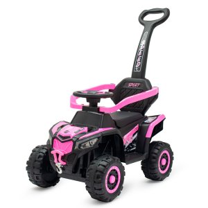 Dziecięcy elektryczny jeździk Baby Mix Ruggy z prowadnikiem baby pink