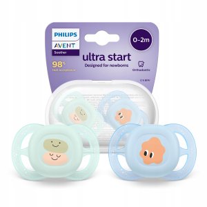 Philips Avent Ultra Start Smoczek Dla Noworodka 0-2 M + Etui 2szt. Scf075/14