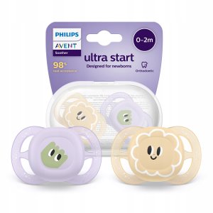 Philips Avent Ultra Start Smoczek Dla Noworodka 0-2 M + Etui 2szt Scf075/13