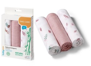Pieluszki Bambusowe 3Szt Różowe