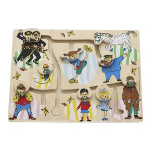 Drewniana układanka puzzle labirynt edukacyjna zabawka dla dzieci Pippi