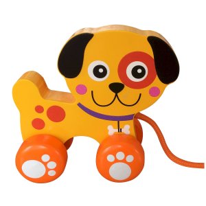 Drewniany Piesek Do Ciągnięcia