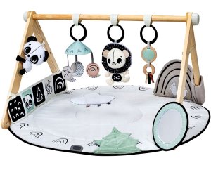 Gimnastyka/Mata Edukacyjna Z Drewnianym Stojakiem - Décor Czarno-Biała