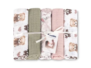PIELUCHA TETRA 70X80 5-PACK TEDDY PINK