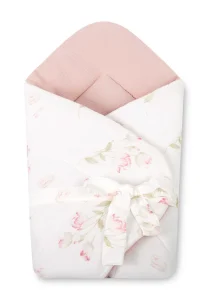 ROŻEK MUŚLIN 75X75 FLOWERS PINK