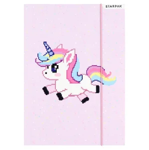 Teczka z gumką A4 Pixel Unicorn mix STARPAK