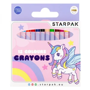 Kredki Woskowe 12 Kolorów Unicorn Starpak