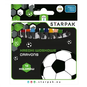 Kredki Woskowe 12 Kolorów Football Starpak