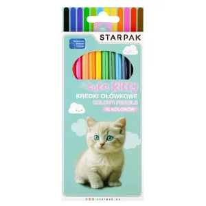 Kredki Ołówkowe 12 Kolorów Cuties Kotki Starpak