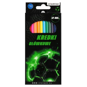 Kredki ołówkowe 12 kolorów Football STARPAK