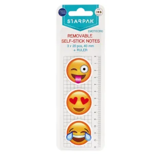 Zakładka Indeksująca 40Mm/20K Okrągła 3Szt. Emoticon Plus Linijka Starpak